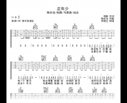 正年少吉他谱_陈亦洺/马里奥《某某》纪念曲_G调弹唱谱