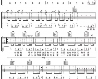 都怪我吉他谱 刘德华 齐歌制谱