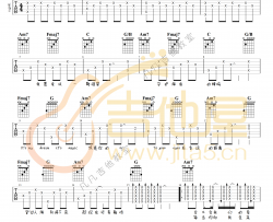 《星辰大海》吉他谱_黄霄云_C调弹唱谱简单版_高清六线谱