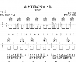 追上了风却没追上你吉他谱_G调原版六线谱_