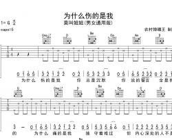 《为什么伤的是我》吉他谱_莫叫姐姐_G调男女通用版弹唱谱