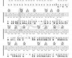 赤伶吉他谱_是二智呀民谣版_C调指法_高清弹唱谱