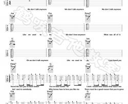 Charlie,Puth《We Dont Talk Anymore》吉他谱(C调)-Guitar Music Score