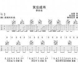 笑忘成书吉他谱_李乐乐_C调弹唱谱_高清图片谱