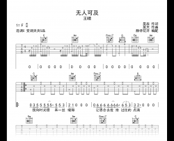无人可及吉他谱_王晴_C调弹唱谱_高清六线谱
