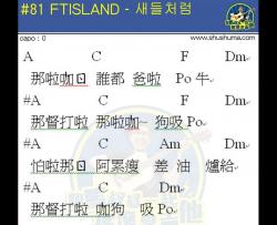 FTISLAND《宛如鸟儿 새들처럼 》吉他谱-Guitar Music Score