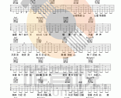 思凡 晓月老板 思凡G调六线谱 吉他谱 林宥嘉 吉他图片谱 高清