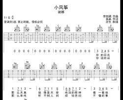 小风筝吉他谱_谢娜_《小风筝》G调原版六线谱