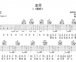 走尽吉他谱_L(桃籽)_G调弹唱谱_完整高清版