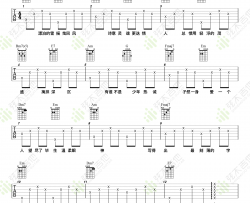 九万字吉他谱 黄诗扶 吉他图片谱 高清