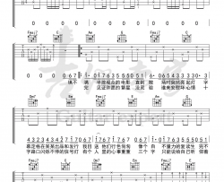 错位时空吉他谱-艾辰-C调六线谱-弹唱图片谱