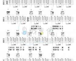 阴天快乐吉他谱_陈奕迅_G调女生版_弹唱六线谱