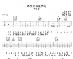 尹昔眠《落在生命里的光》吉他谱_C调指法吉他谱