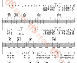 《时间停了》吉他谱-鹿晗C调六线谱-高清图片谱