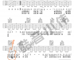 广东爱情故事吉他谱-C调简单版-广东雨神-弹唱图片谱