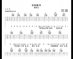 衣柜歌手吉他谱_周菲戈_A调弹唱六线谱