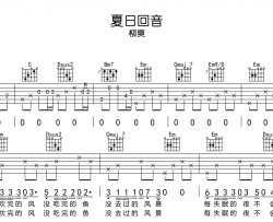 柳爽《夏日回音》吉他谱_G调指法吉他六线谱