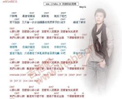 心醉心碎吉他谱 G调和弦谱-吉他吧编配-韦礼安