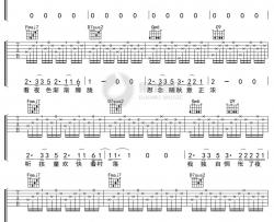 李健《丽江》吉他谱 F调弹唱六线谱