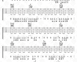 《昨日青空》吉他谱-尤长靖-A调弹唱六线谱-高清图片谱