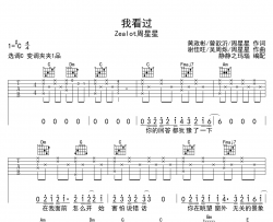 zealot周星星《我看过》吉他谱_《我看过》C调吉他六线谱