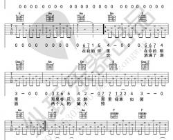 贝加尔湖畔吉他谱-李健-带前奏高清六线谱