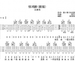 惊鸿醉（新版）吉他谱_王麻花_G调弹唱六线谱