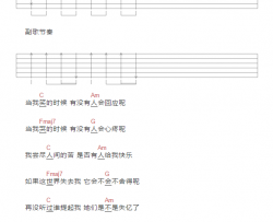 没有人心疼我吉他谱_陈雪凝_C调简单版_吉他弹唱和弦谱