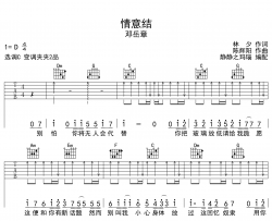 情意结吉他谱_邓岳章_《情意结》C调吉他弹唱谱