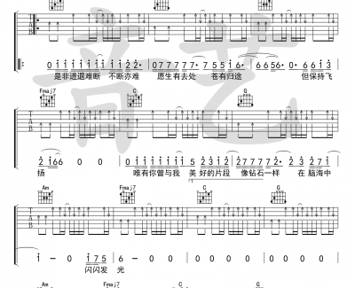 闪光的回忆吉他谱 C调弹唱谱 谱逃跑计划乐队
