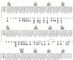 你的眼神吉他谱_F调弹唱六线谱_图片谱_蔡琴