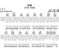 王忻辰/苏星婕《放晴》吉他谱_《放晴》G调弹唱六线谱