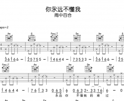 《你永远不懂我》吉他谱-雨中百合-C调原版吉他谱