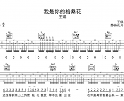 我是你的格桑花吉他谱-G调原版六线谱-吉他弹唱谱-王琪