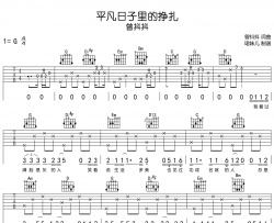 曾抖抖《平凡日子里的挣扎》吉他谱-G调原版弹唱吉他谱