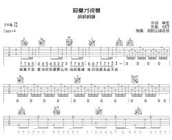 寂寞才说爱吉他谱_柯柯柯啊_G调弹唱六线谱