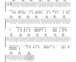 大海啊故乡吉他谱 G调高清版_天虹乐器编配_郑绪岚