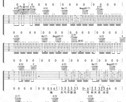 夏天吉他谱 赵雷 A调指法 夏天弹唱六线谱