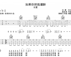 任夏《如果你把我灌醉》吉他谱_C调指法吉他谱