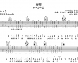 渐暖吉他谱_时代少年团_《渐暖》G调吉他弹唱谱