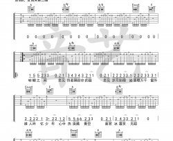 瞬 谢春花 六线谱标准版 吉他谱 谢春花 吉他图片谱 高清
