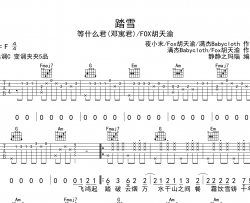 踏雪吉他谱_等什么君/FOX胡天渝_《踏雪》C调吉他弹唱谱