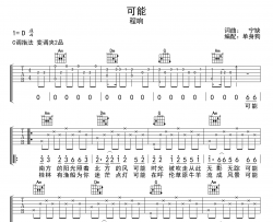 可能吉他谱_程响_《可能》C调精细版吉他谱