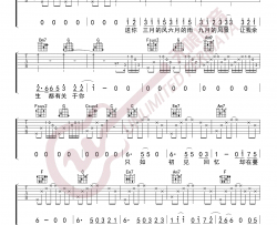 程响《四季予你》吉他谱 程响 吉他图片谱 高清