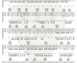 大雾吉他谱 未知音素张一乔 吉他图片谱 高清