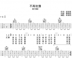 Beyond《不再犹豫》吉他谱_G调完整版G调六线谱