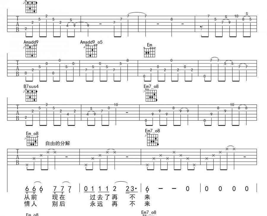 一生所爱吉他谱 周星驰《大话西游》主题曲 卢冠廷