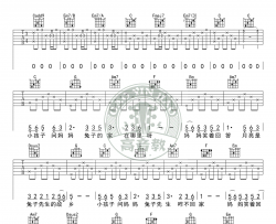 兔子先生 洛天依 C调完整版 吉他谱 周深 吉他图片谱 高清