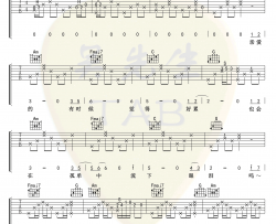 马頔《无畏》吉他谱 马頔 吉他图片谱 高清