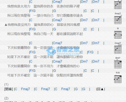 下次如果离开你吉他谱 C调版 阿杜